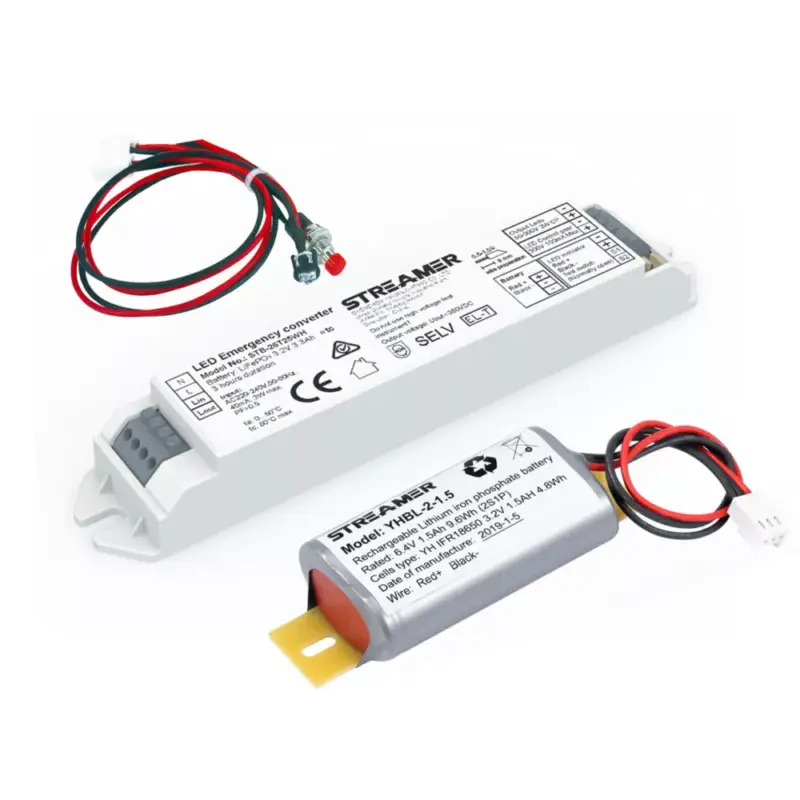 Prémium Vészvilágítás meghajtó , inverter , AC220-240V, DC20-55V, 2.5W, 3 órás készenléti idő , kézi és önteszt funkció , STREAMER