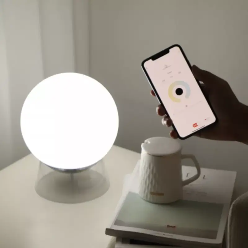 Szuper akció LED lámpatest , hordozható , asztali , gömb , 9.5W , RGB , CCT , dimmelhető , fekete , LUTEC CONNECT , GLOBE