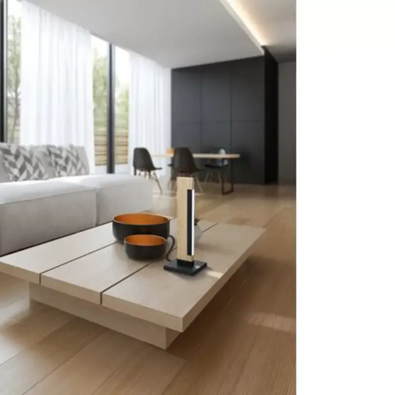 LED lámpa , asztali , 6.5W , dimmelhető , meleg fehér , fa , fekete , EGLO , CAMACHO , 99295 Outlet