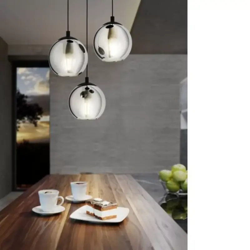 Olcsóbb LED lámpa , függeszték , mennyezeti , 42.5 cm , 3 x E27 foglalat , fekete , EGLO , ARISCANI , 98653