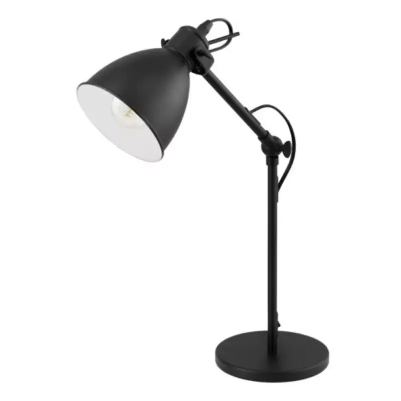 LED lámpa , asztali , E27 , acél , fekete , fehér , EGLO , PRIDDY , 49469 Korlátozott ajánlat