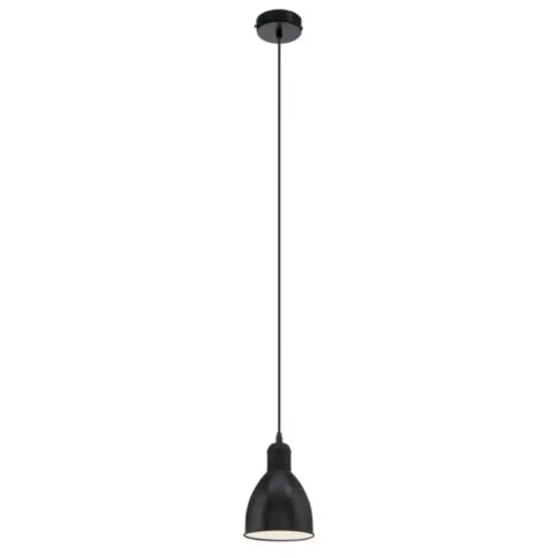 Kedvezmény LED lámpa függeszték , mennyezeti , E27 , acél , fekete , fehér , EGLO , PRIDDY , 49464
