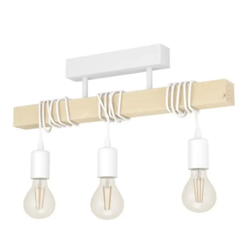 LED lámpa függeszték , mennyezeti , 3 x E27 , acél , fa , fehér , EGLO , TOWNSHEND , 33166 Akciós ár