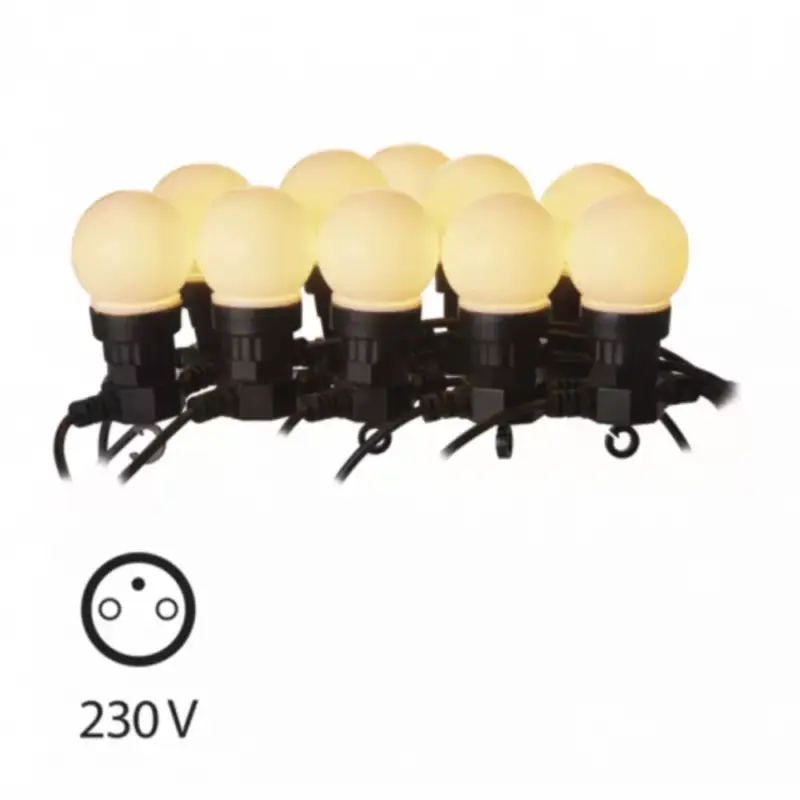 Olcsó Led fényfüzér , beltéri/kültéri , 10 db , 5 m , meleg fehér , opál , IP44
