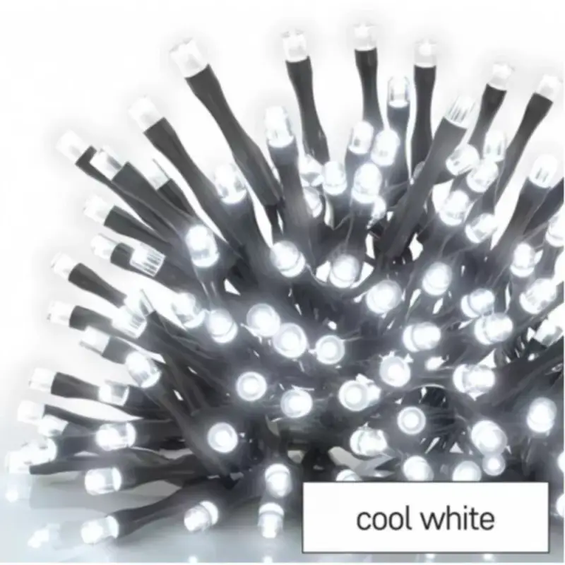 Led fényfüzér szett , adapterrel , kábellel , sorolható , 100 led , 10 m , hideg fehér , időzíthető , IP44 , standard Akciós ár