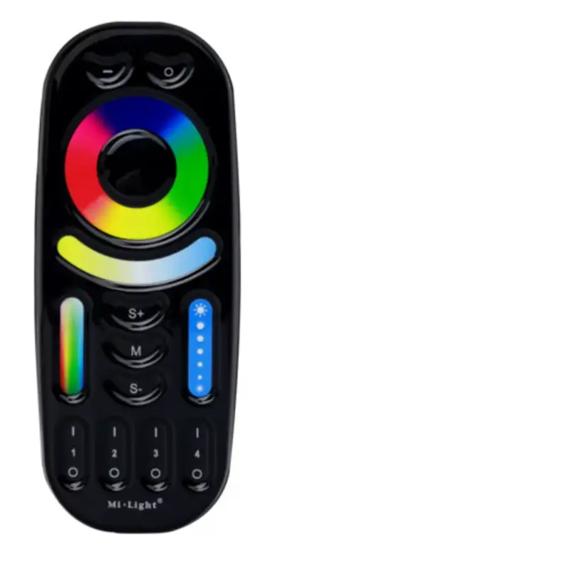 RGB-CCT , színes és fehér távirányító , állítható fehér színárnyalat , dimmer , 4 csoport (zóna) , group control , fekete , Miboxer (Mi-Light) , FUT092-B Gyors kiszállítás