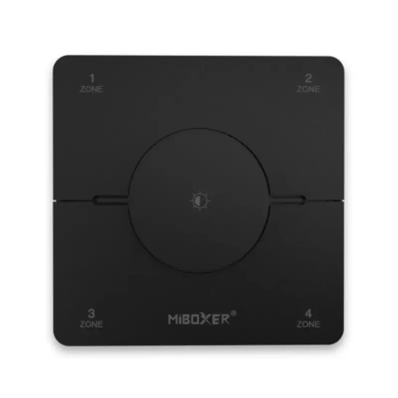 Vezeték nélküli , elemes , fali , tekerhető , dimmer , tavirányító , 4 zónás , mágneses , 2.4GHz , rádiófrekvenciás , dimmelhető , CCT , fekete , Miboxer (Mi-Light) , K0S-B Kihagyhatatlan ajánlat