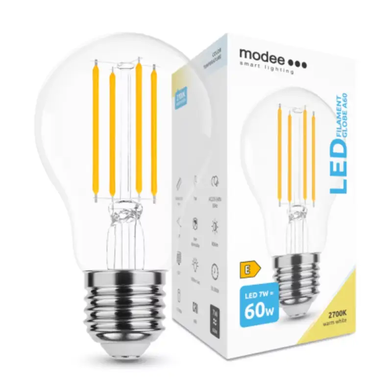Olcsóbb LED lámpa , égő , izzószálas hatás , filament , E27 foglalat , A60 , 8 Watt , meleg fehér , dimmelhető , Modee