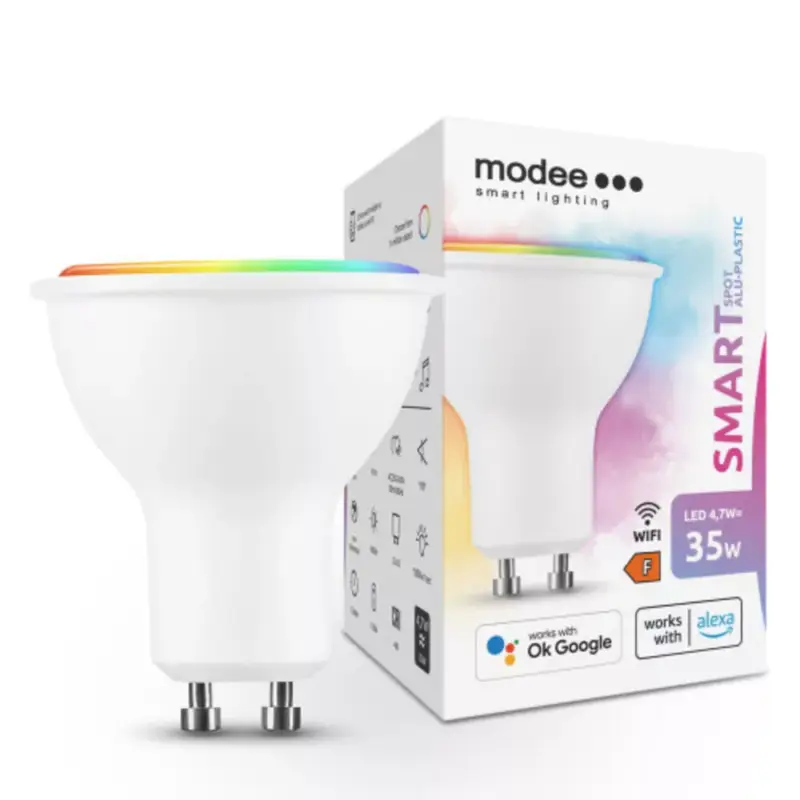 Utolsó esély LED lámpatest , égő , spot , GU10 , 4.7W , 110° , RGB , CCT , dimmelhető , WIFI , TUYA , Modee
