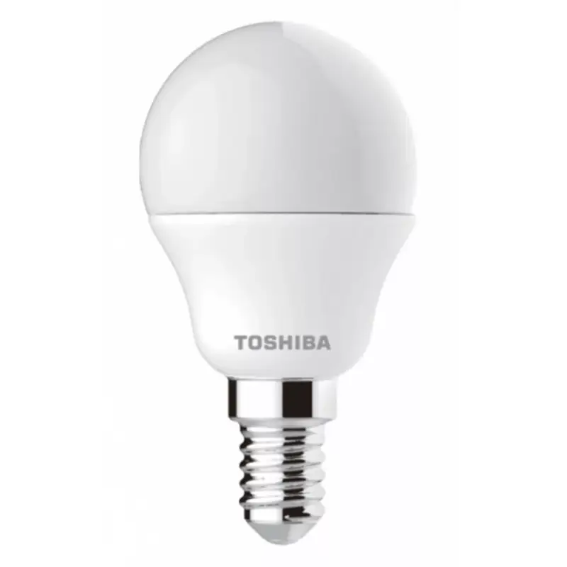 Gyors szállítás LED lámpa , égő , körte ,E14 foglalat , 5 Watt , 180° , meleg fehér , dimmelhető , TOSHIBA , 5 év garancia