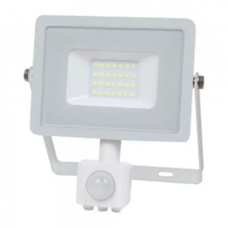 LED reflektor , 20 Watt , mozgásérzékelős , meleg fehér , SAMSUNG chip , 5 év garancia , IP65 , fehér Korlátozott ajánlat