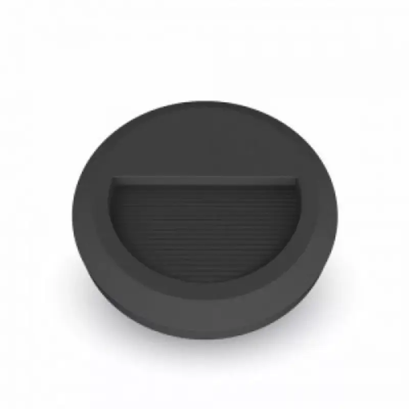 Árengedmény LED lámpatest , oldalfali , kültéri , lépcsővilágító , 2W , kerek , meleg fehér , fekete , IP65