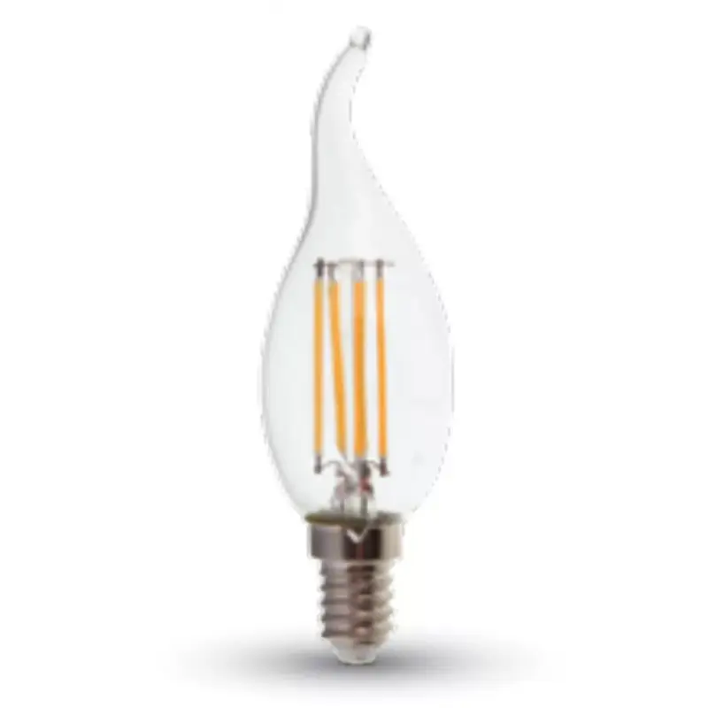 LED lámpa , égő , izzószálas hatás , filament , láng , gyertya , E14 foglalat , 4 Watt , 300° , meleg fehér Biztonságos vásárlás