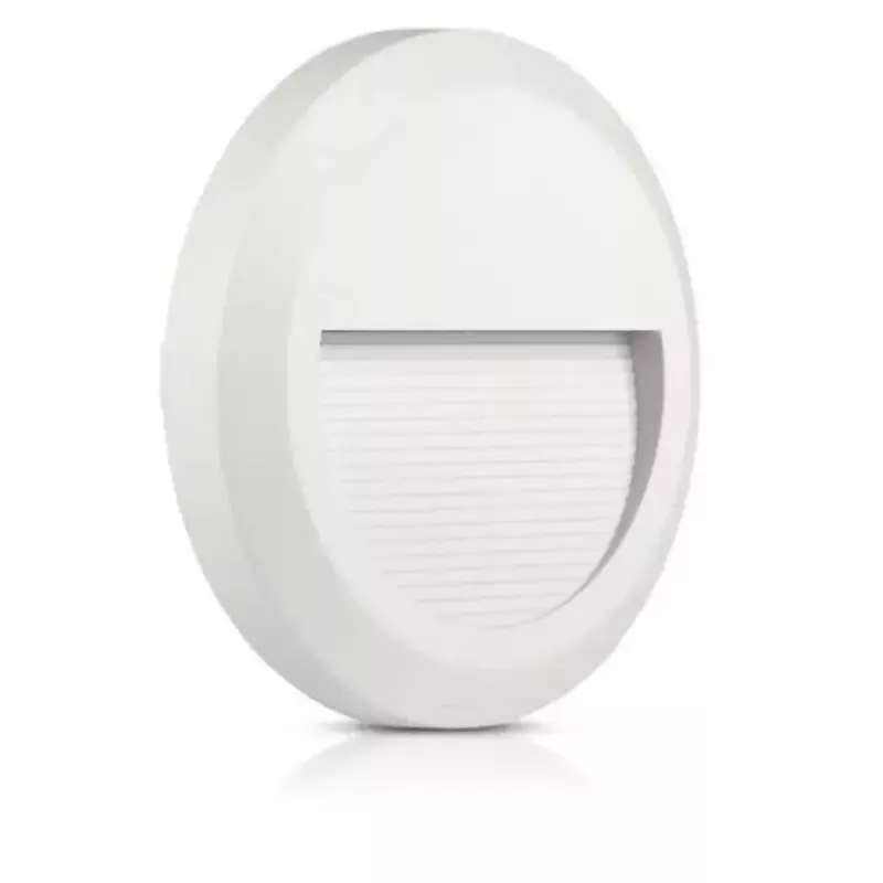 Biztonságos fizetés LED lámpatest , oldalfali , kültéri , lépcsővilágító , 2W , kerek , meleg fehér , fehér , IP65