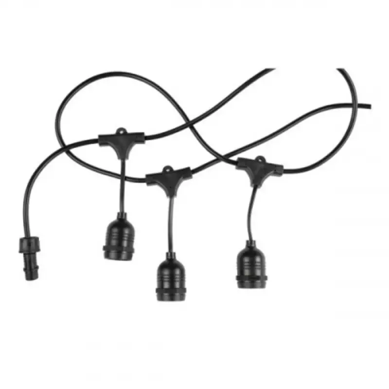 Led fényfüzér , kültéri , 10 db x E27 , 6 m , fekete , IP65 Szuper ajánlat