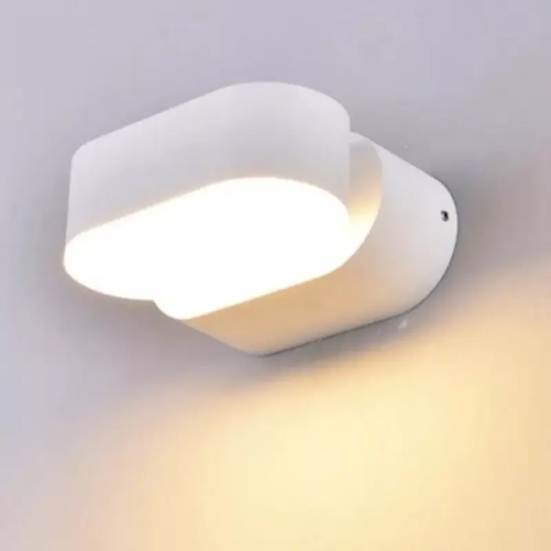 Rendeld meg most LED lámpatest , oldalfali , kerek , forgatható 355°-ban , 6W , meleg fehér , fehér , kültéri , IP44