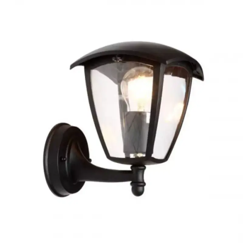 LED lámpatest , E27-es foglalat , oldalfali , kültéri , matt fekete , IP44 , 9301 Biztonságos fizetés