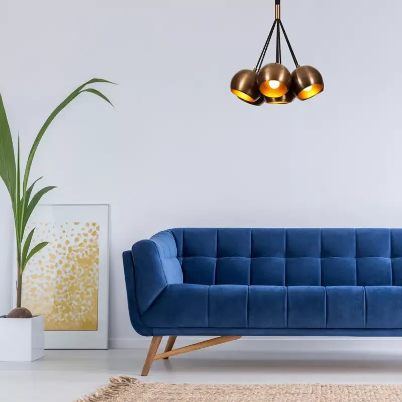 Elegáns vintage csillár, 45 cm átmérő, állítható magasság 108 cm | Fém ház, réz bevonat, 7 x E27 aljzat, IP20 | Tökéletes a modern Glam, ipari és skandináv dekorációhoz, az izzót nem tartalmazza Újdonság