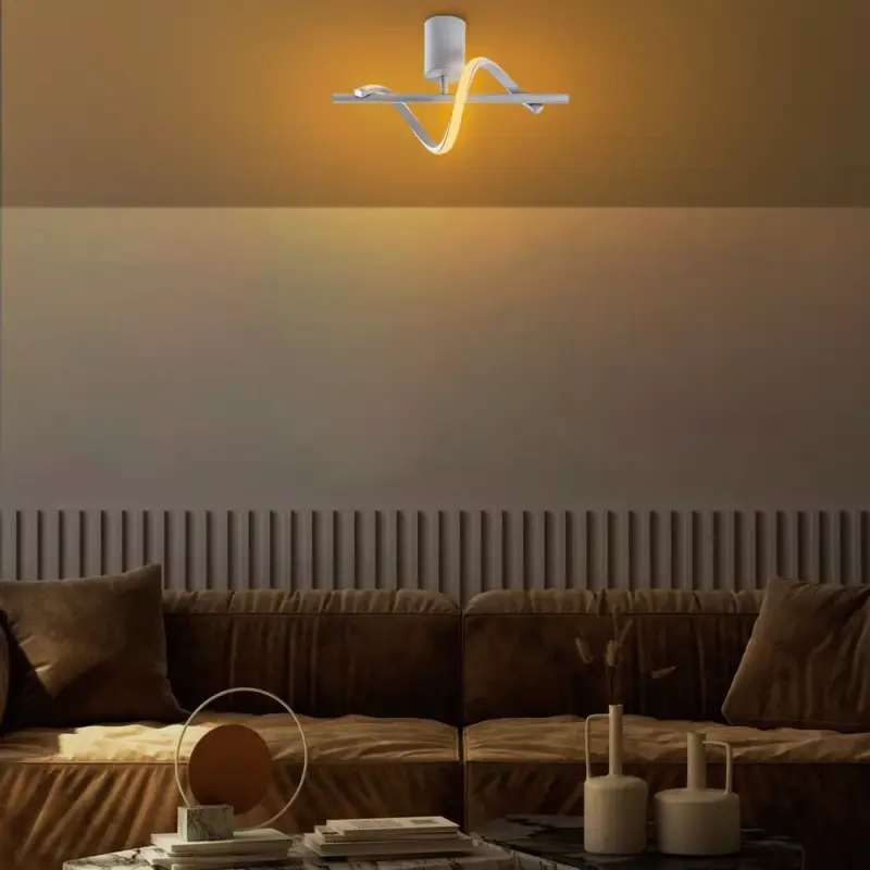 Újdonság Elegáns szürke csillár, fém test, 41 x 16 x 25 cm | SMD LED 11W 3000K | Stílusos világítótest a modern lakberendezéshez | Tartós fém alaplap, IP20 besorolású, tökéletes nappaliba és étkezőbe