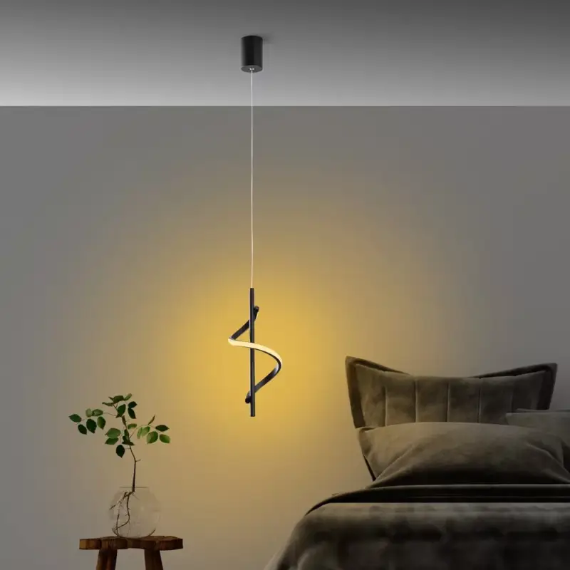 Elegáns fekete csillár, fém test, 16 cm szélesség, állítható magasság 50-100 cm | SMD LED 11W 3000K | Stílusos világítás a modern lakberendezéshez, IP20 besorolású, tökéletes nappaliba és étkezőbe Expressz szállítás