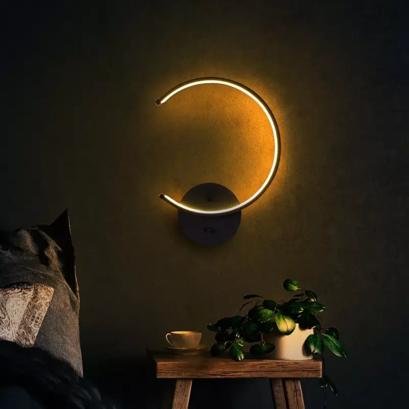 Stílusos fekete fali lámpa, fém ház, 33 x 46 x 6 cm | Integrált LED 12W 3000K | IP20 besorolású | Tökéletes modern lakberendezéshez és környezeti világításhoz | Tartós fém alaplap, elegáns design Ne maradj le