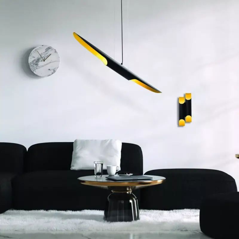 Nézd meg most Elegáns fekete csillár, fém test, 100 x 8 cm, magasság: 104 cm | Állítható magasságú, 2 x E14 Max 40W | Glam skandináv design, tökéletes modern nappalikba és étkezőkbe, IP20 besorolású