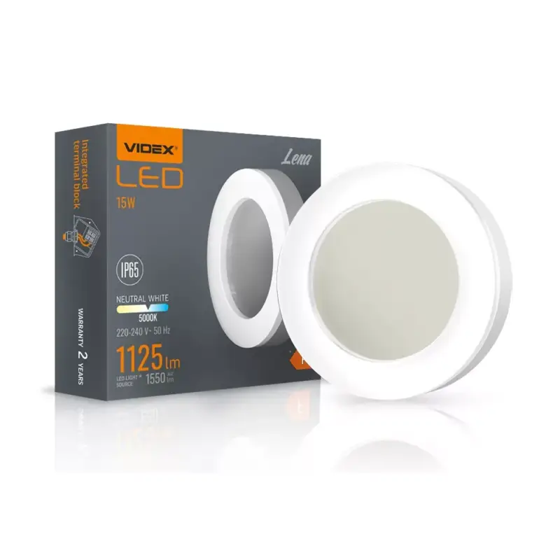 Árcsökkenés LED lámpatest , 15W , kerek , természetes fehér, IP65 , VIDEX Lena