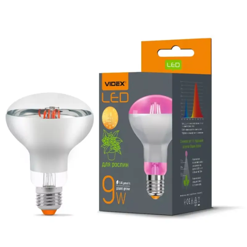 Alacsony ár Növénynevelő LED lámpa , égő , E27 , izzószálas hatású , filament , 9 Watt , VIDEX FITO