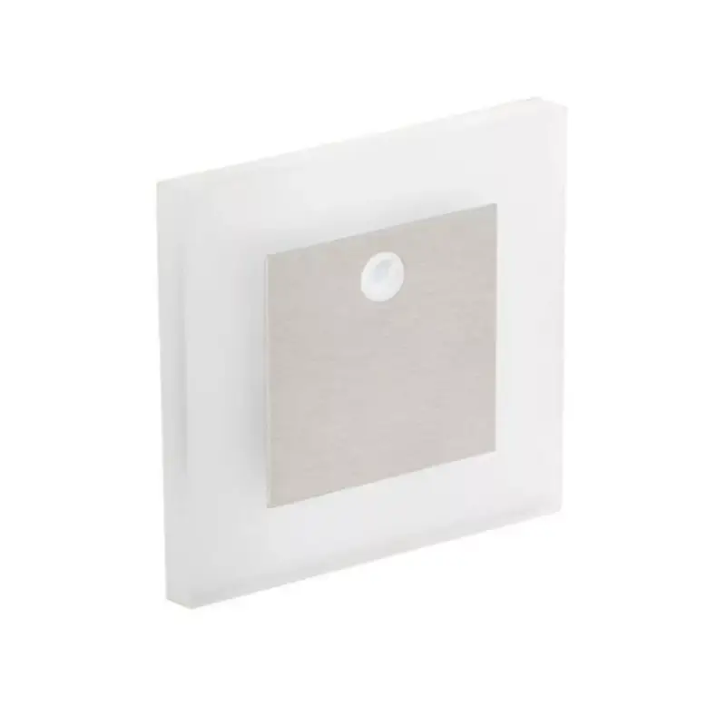 Csak ma LED lámpatest , oldalfali , mozgásérzékelős , lépcsővilágító , irányfény , 0.8W , négyzet , meleg fehér , rozsdamentes acél , APUS