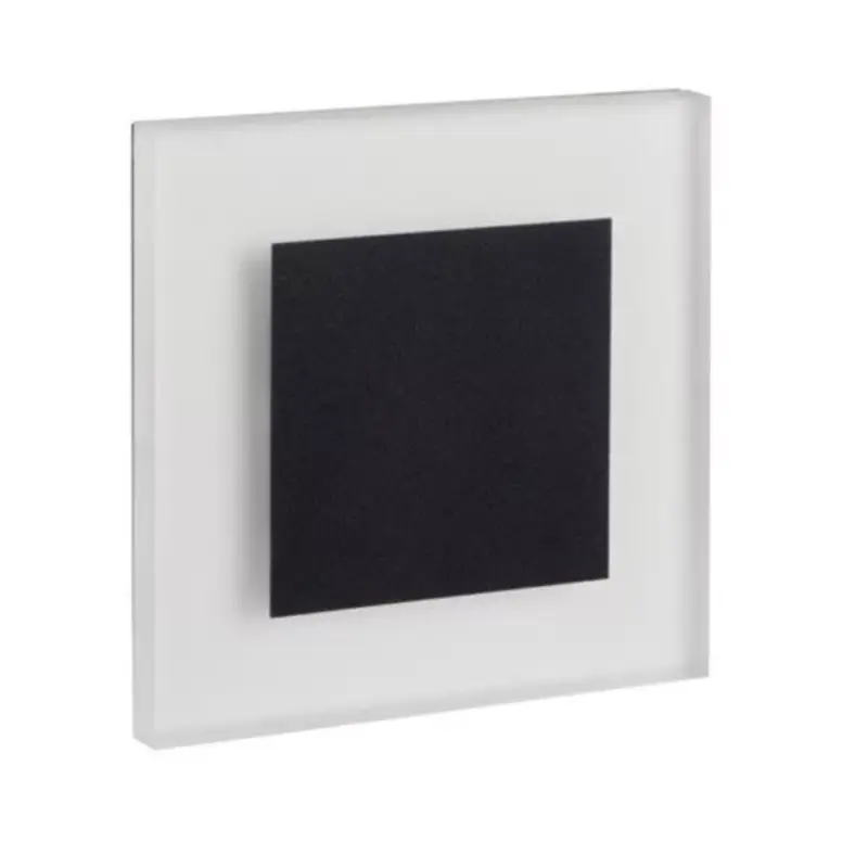 LED lámpatest , oldalfali , lépcsővilágító , irányfény , 0.8W , négyzet , meleg fehér , fekete , APUS Szuper ajánlat