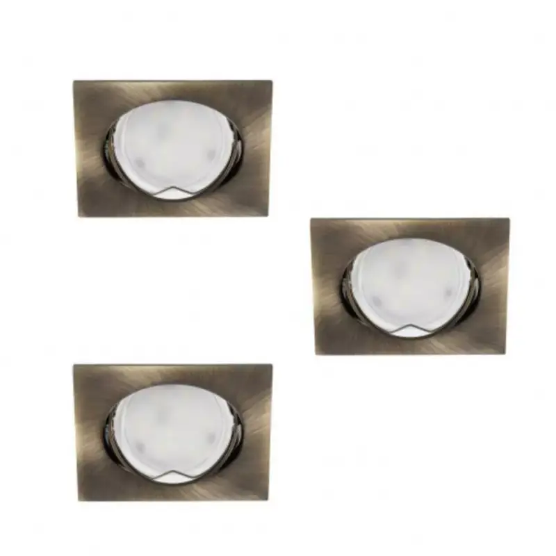 Rendeld meg most LED lámpatest , spot , szett , 3 x 4.9W , GU10 , meleg fehér , beépíthető , négyszög , patinált réz , KANLUX TRIBIS II