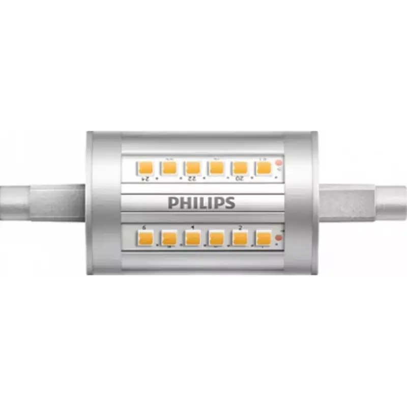 Biztonságos fizetés LED lámpa , égő , kukorica , R7S foglalat , 7.5 Watt , 78 mm , természetes fehér , Philips , CorePro