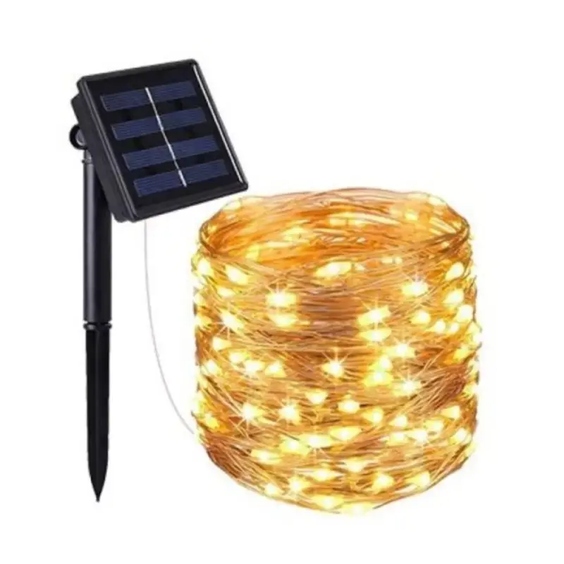 Kihagyhatatlan ajánlat LED fényfüzér , kültéri , napelemes , 100 LED , 11,9 m , meleg fehér , IP44 , alkonyérzékelővel , Girlanda
