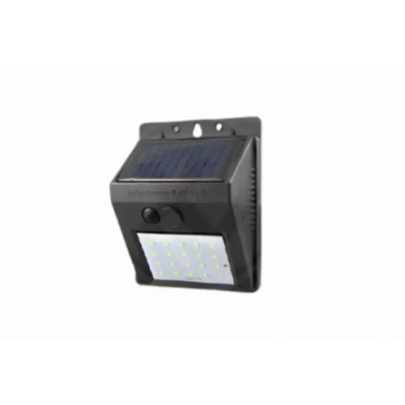 Led lámpatest , napelemes , alkonykapcsolóval , 3 Watt , hideg fehér , kültéri , fekete , IP65 Újdonság