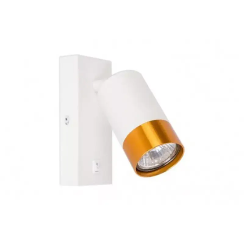 Kiárusítás LED lámpa , oldalfali ,GU10 foglalattal , arany, fehér , KLEMENS