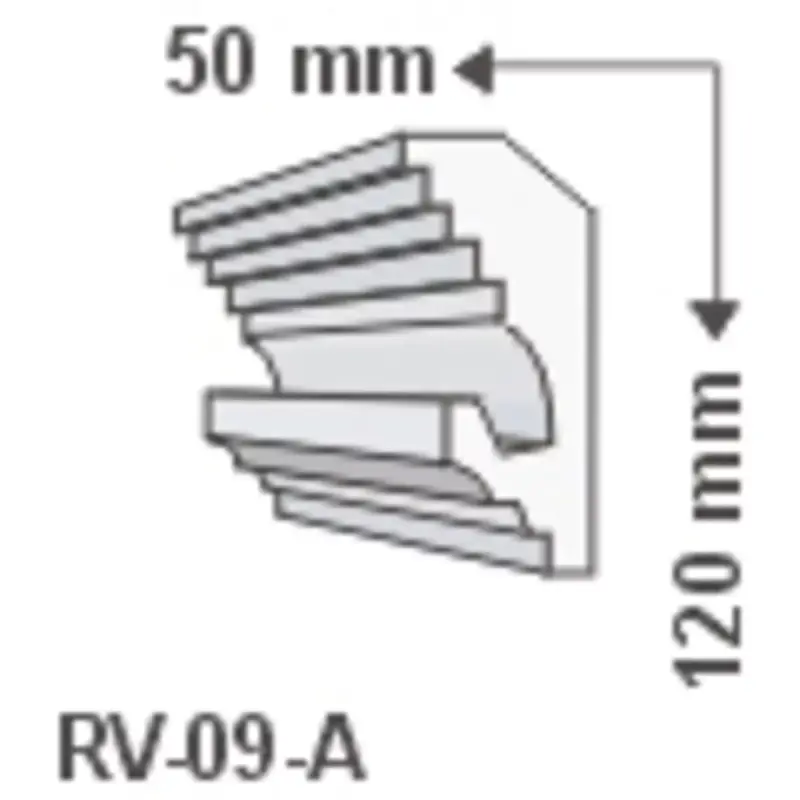 RV-09/A , Rejtett világítás díszléc , holker , 1.25 m/db Utolsó esély