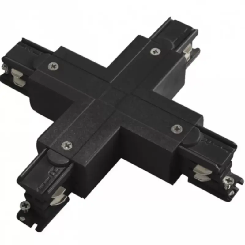 Track light sín adapter , 3 fázisú , 4 pólusú , X típus , fekete Prémium