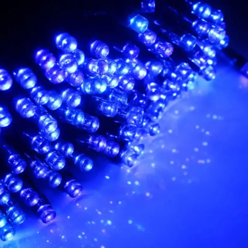 Led fényfüzér , kültéri , napelemes , 100 LED , 5 m , kék , IP44 Szuper akció