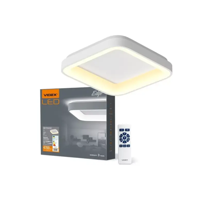 Videx Led Edge 72 W-os ø450mm fehér négyzet alakú LED távirányítós mennyezeti lámpa Ajánlat