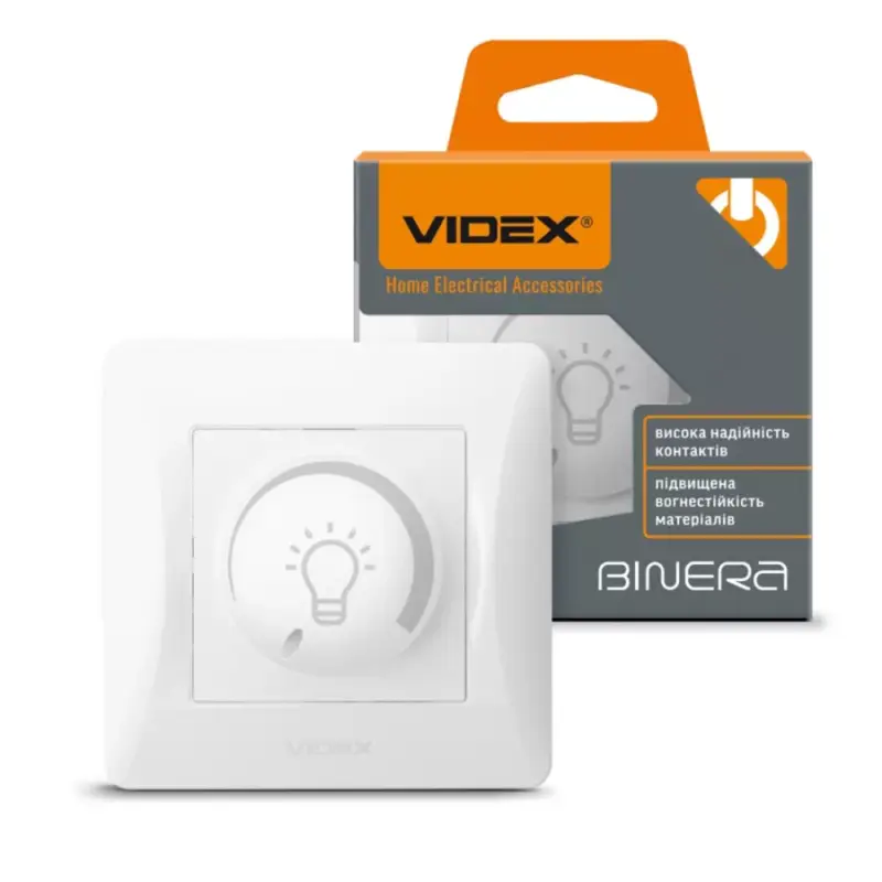 Videx Binera fehér színű süllyesztett 200W-os dimmer kapcsoló LED-hez (12/96) Legnépszerűbb