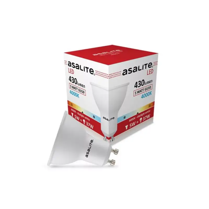 Akciós ár Asalite LED Izzó GU10 spot 5W 4000K (430 lumen)