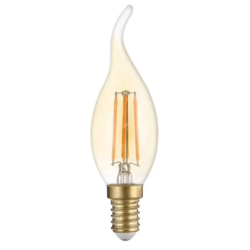LED izzószálas gyertyaizzó c35t E14 aranyozott üveg fényerőszabályozható, 4W, 2700K, meleg fehér, dimmelhető, 400 lm, Optonica, 1416 Különleges ajánlat