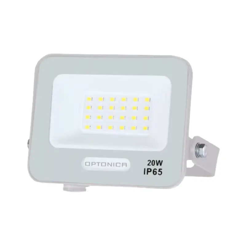 Árengedmény LED smd reflektor fehértel, IP65-ös kivitelben, 15 cm-es kábellel, 20W, 4000K, természetes fehér, 1800 lm, Optonica, 15805