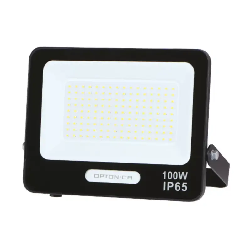 LED smd reflektor, fekete, IP65, 15 cm-es kábellel, 100W, 4000K, természetes fehér, 9000 lm, Optonica, 15829 Vásárlói kedvenc