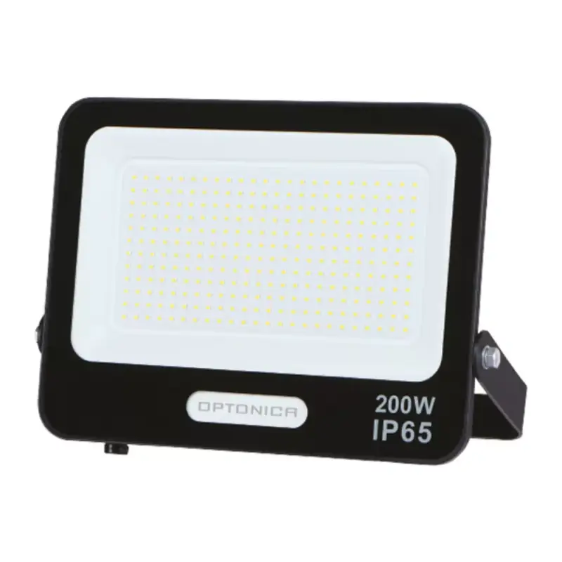 Csak ma LED smd reflektor, fekete, IP65, 30 cm-es kábellel, 200W, 6000K, hideg fehér, 18000 lm, Optonica, 15833