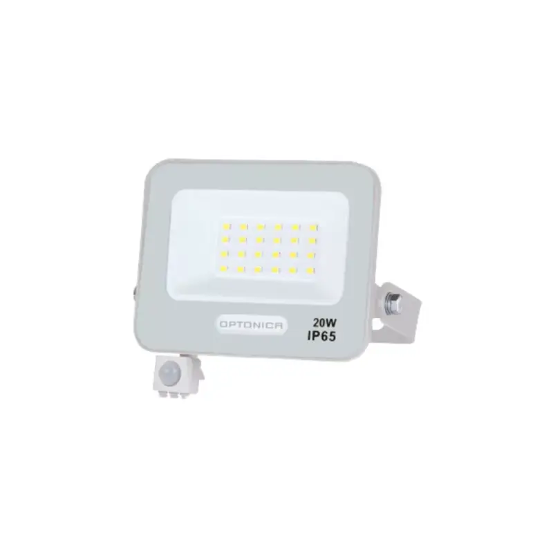 LED smd reflektor IP65 fehértel és érzékelővel, 20W, 4000K, természetes fehér, 1800 lm, Optonica, 15841 Szuper akció