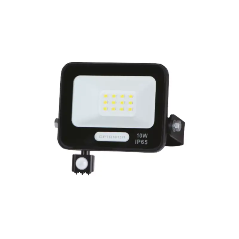 LED smd reflektor IP65 feketetel és érzékelővel, 10W, 4000K, természetes fehér, 900 lm, Optonica, 15849 Prémium
