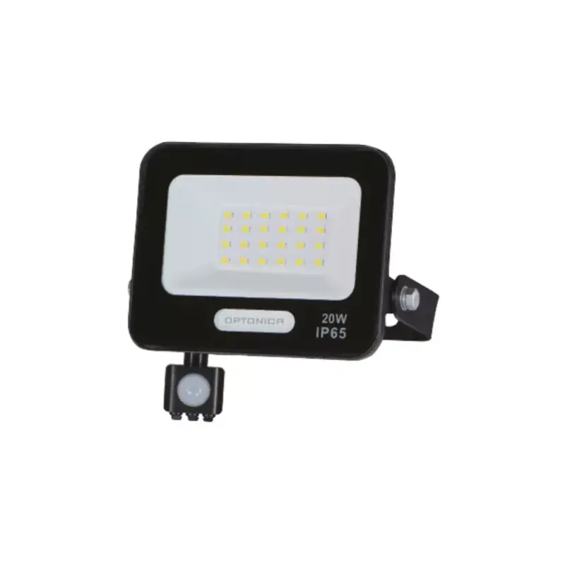 Legnépszerűbb LED smd reflektor IP65 feketetel és érzékelővel, 20W, 3000K, meleg fehér, 1800 lm, Optonica, 15853