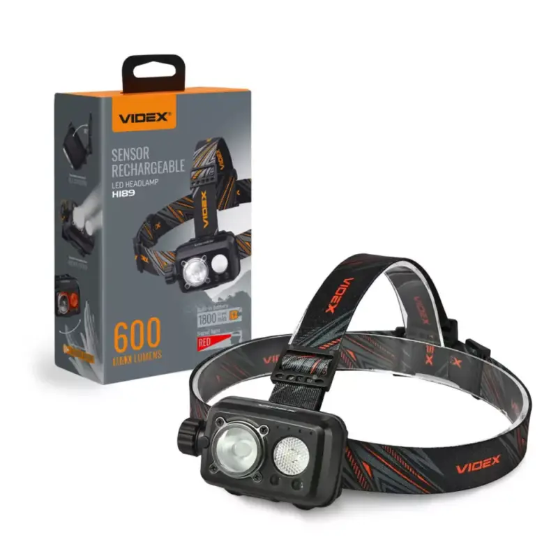Újdonság Videx LED Fejlámpa újratölthető akkumulátorral600 lm5000KH189