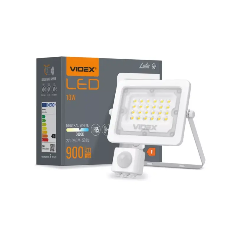Nézd meg most Videx Luka 10 W-os mozgásérzékelős natúrfehér LED reflektor